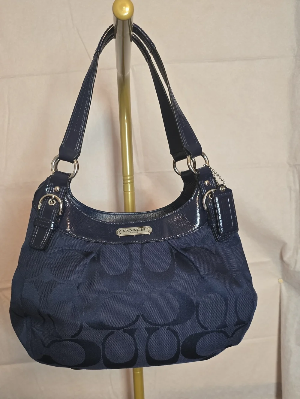 Coach Soho Navy Signature Hobo Bag